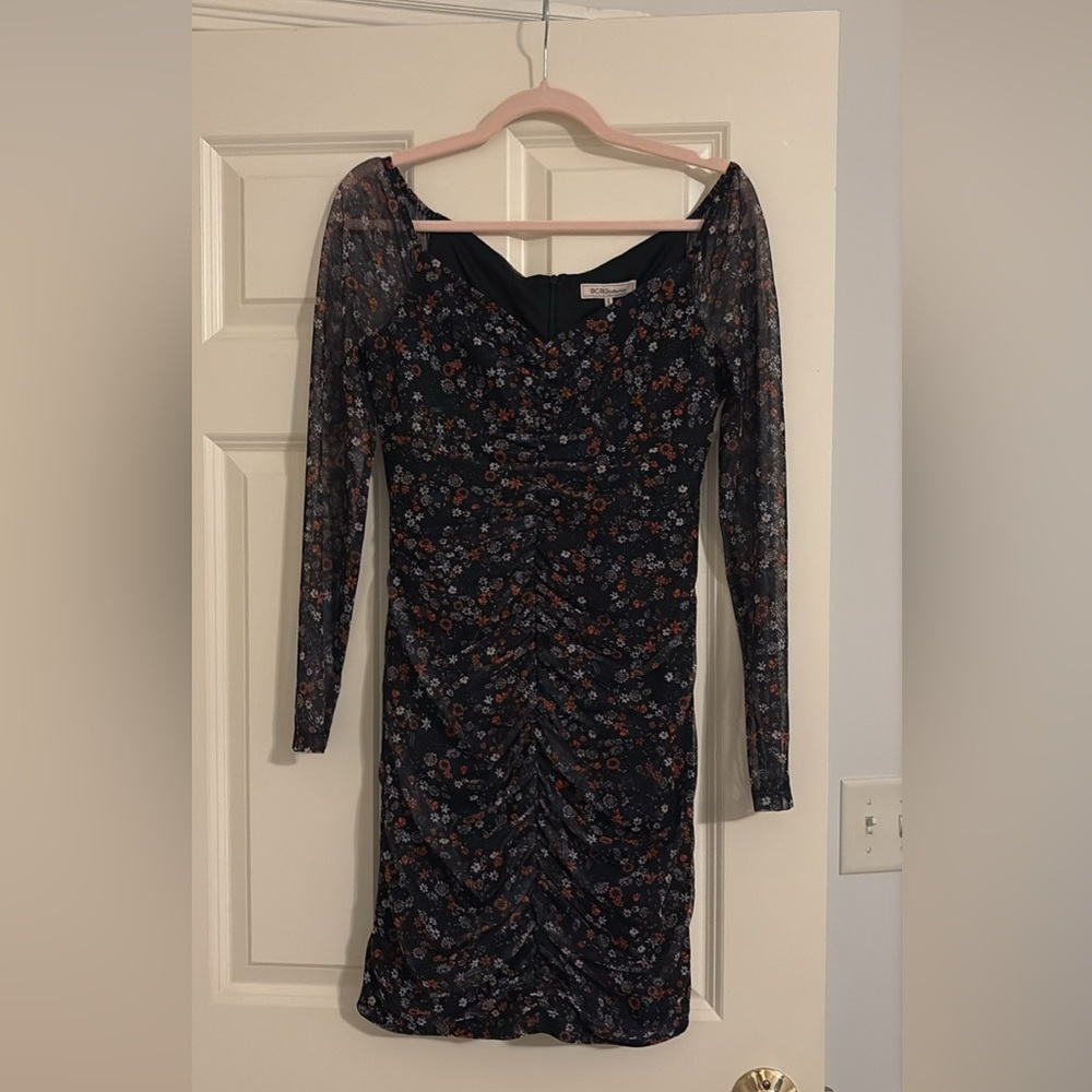 Black and floral bodycon dress